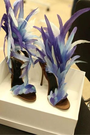 feather heels blue