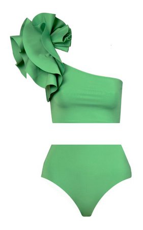 Procida One-Shoulder Ruffled Bikini By Maygel Coronel | Moda Operandi
