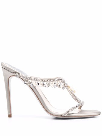 Shop René Caovilla Chantel crystal-embellished high-heel sandals with Express Delivery - FARFETCH