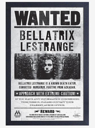Harry Potter Bellatrix Wanted Poster