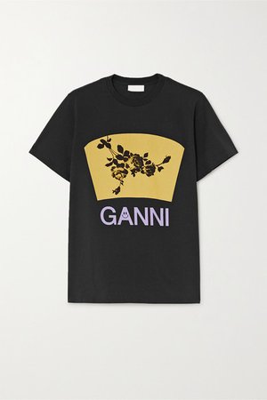 GANNI | Printed cotton-jersey T-shirt | NET-A-PORTER.COM