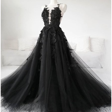 black long dress by ASKASU
