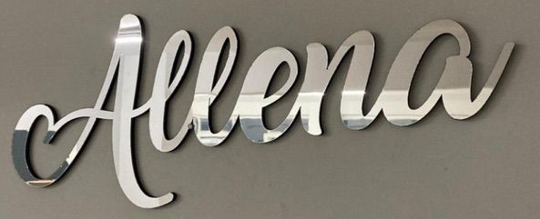 silver name sign