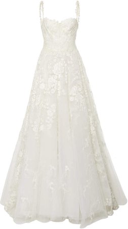 Isabelle Armstrong Luna Floral Embroidered Tulle Ballgown