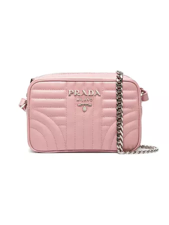 Prada Pink Diagramme Leather Cross Body Bag - Farfetch