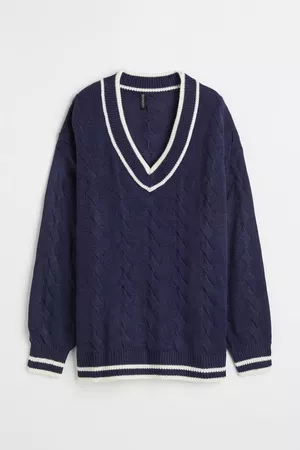Oversized Sweater - Dark blue - Ladies | H&M CA