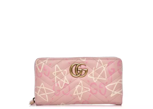 gucci ghost pink and white marmont wallet