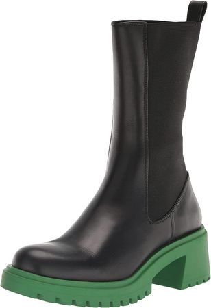 Amazon.com | Steve Madden Women's Hesitant Fashion Boot, Black/Green, 9.5 | Ankle & Bootie