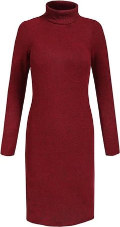 NE PEOPLE Womens Casaul Turtleneck Long Sleeve Knit Sweater Dress at Amazon Women’s Clothing store