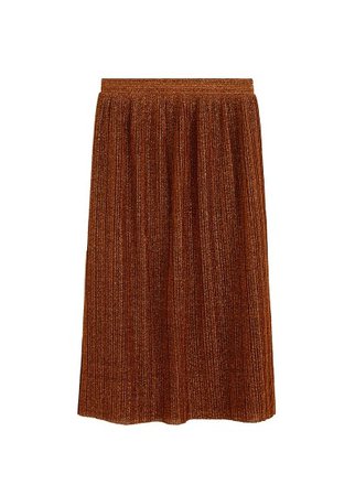 MANGO Metallic pleated skirt