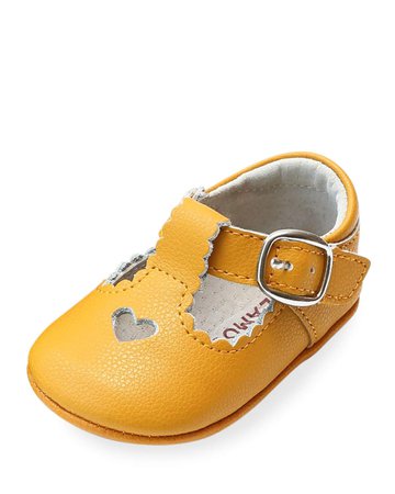 L'Amour Shoes Rosale Heart Cutout Leather Mary Jane Crib Shoes, Baby | Neiman Marcus