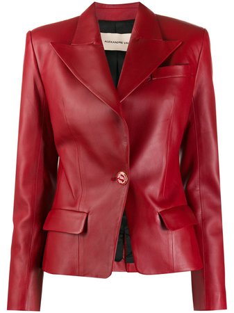 Alexandre Vauthier single breasted leather blazer - FARFETCH