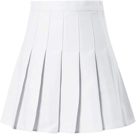 white pleated mini skirt