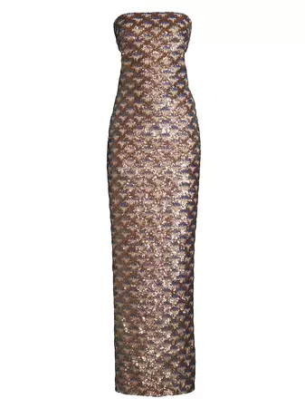 Shop Black Halo Chana Sequined Column Gown | Saks Fifth Avenue