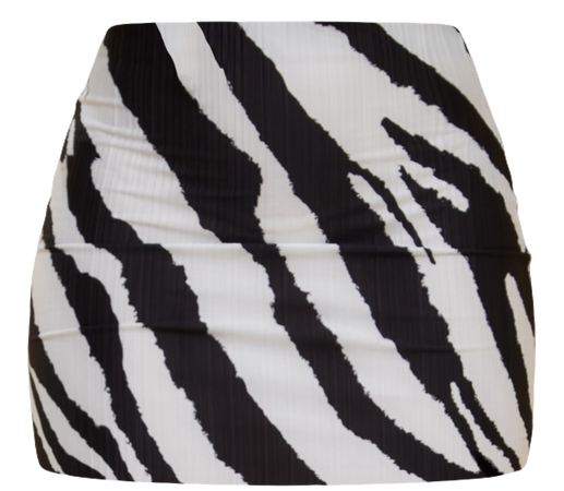 PLT- zebra printed plisse micro mini skirt