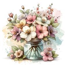 Spring flowers in a Jar - ART