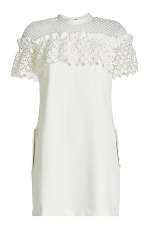 Crepe Dress with Lace Gr. UK 8