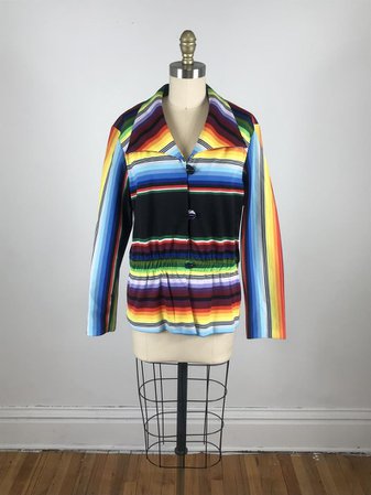 1970s blouse // Sarape print bolero blouse // Large | Etsy
