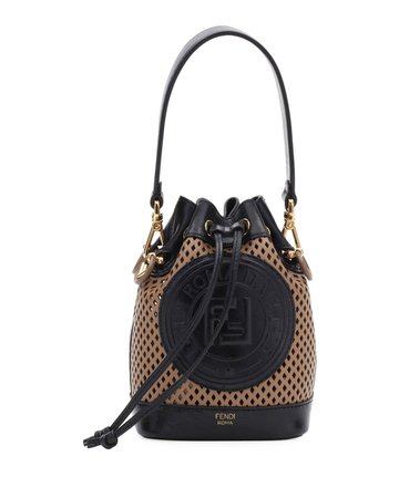 Fendi Mon Tresor Perforated Leather Bucket Bag | Neiman Marcus