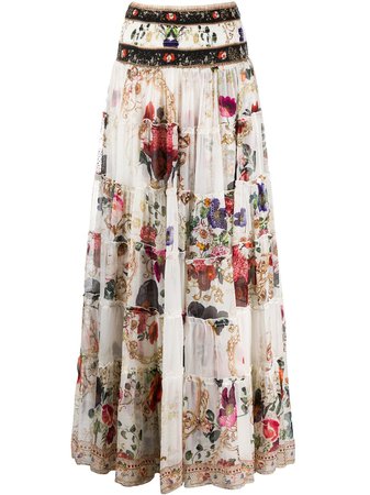Camilla Floral Silk Maxi Skirt