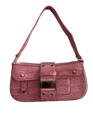 Pink Crocodile Leather Purse/ Handbag