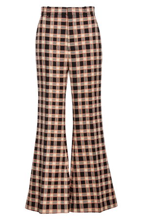 Gucci Plaid Wool Flare Trousers | Nordstrom
