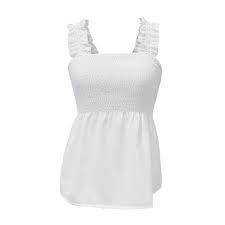 white blouse tank top ruffles - Google Search