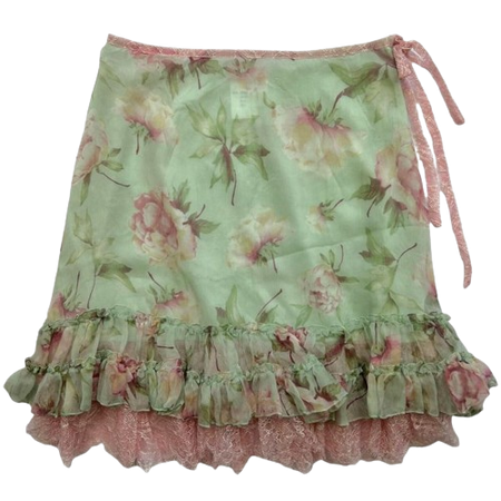green coquette skirt