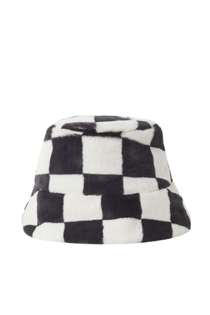 checkered bucket hat