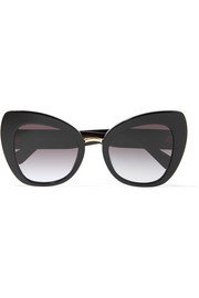 Dolce & Gabbana | Cat-eye glittered leopard-print acetate and gold-tone sunglasses | NET-A-PORTER.COM