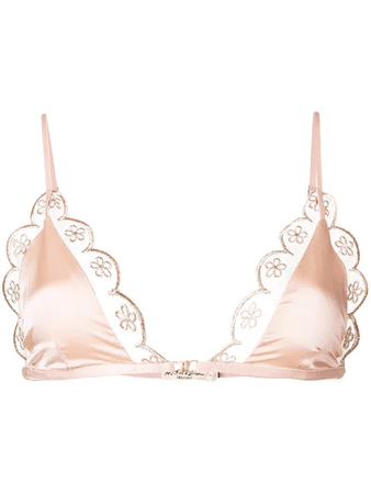 For Love And Lemons Scalloped Embroidered Bra - Pink