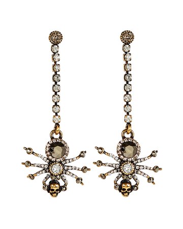 Alexander McQueen Spider Crystal Chain Earrings | INTERMIX®