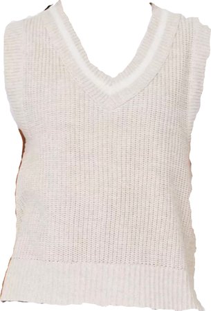 white sweater vest