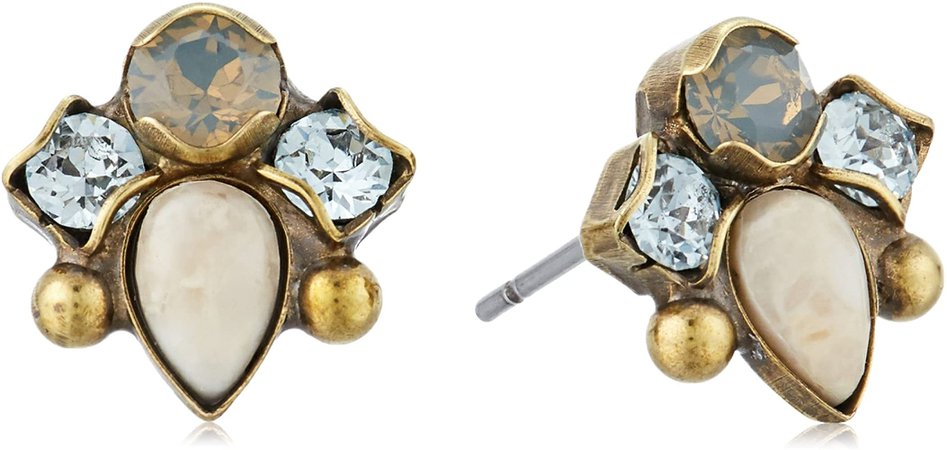 Amazon.com: Sorrelli Buzzworthy Stud Earrings, Antique Silver-Tone Finish, Sweet Mint: Jewelry