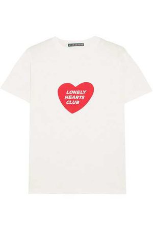 ALEXACHUNG | Lonely Hearts Club printed cotton-jersey T-shirt | NET-A-PORTER.COM