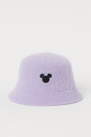 Appliqué-detail Bucket Hat - Light purple Mickey Mouse - Ladies | H&M US
