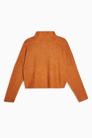 Knitted Cropped Funnel Neck Jumper | Topshop