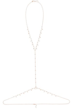 Jacquie Aiche | 14-karat rose gold diamond body chain | NET-A-PORTER.COM