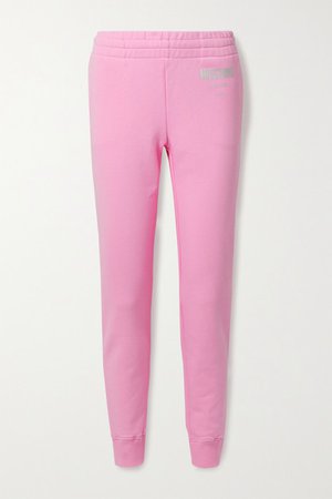 Cotton-jersey Track Pants - Baby pink