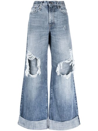 R13 Ripped wide-leg Jeans - Farfetch