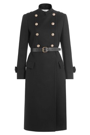 Wool Coat with Belt and Embossed Buttons Gr. IT 38