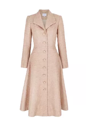 Suzannah London | Hunter Coat Dress Metallic Tweed | Rose Gold Glimmer