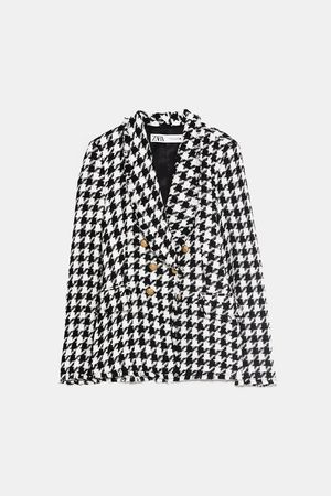 HOUNDSTOOTH JACKET - NEW IN-WOMAN | ZARA United States black