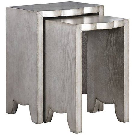Uttermost Imala Burnished Silver 2-Piece Nesting Table Set - #14C49 | Lamps Plus