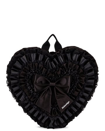 Balenciaga Ruffle Heart Backpack in Black | FWRD