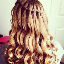 waterfall braid with curls - Google Search
