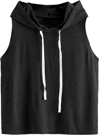 SweatyRocks Women's Summer Sleeveless Hooded Tank Top T-Shirt for Athletic Exercise Relaxed Breathable at Amazon Women’s Clothing store