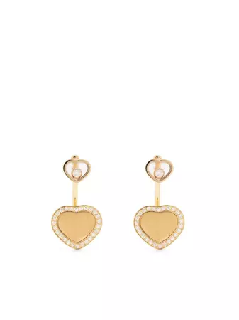 Chopard 18kt Yellow Gold Happy Hearts Diamond Earrings - Farfetch