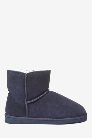 Buy Navy Suede Slipper Boots from the Next UK online shop