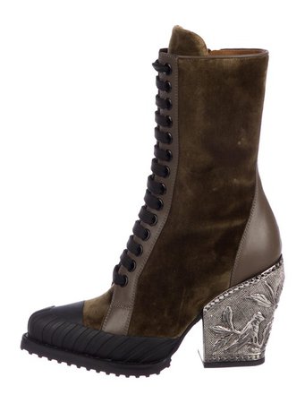 Chloé Rylee Velvet Mid-Calf Boots - Shoes - CHL99533 | The RealReal